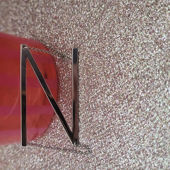 Silver Sideways Letter Pendant Necklace ✨️ Initial N - Picture 4 of 4
